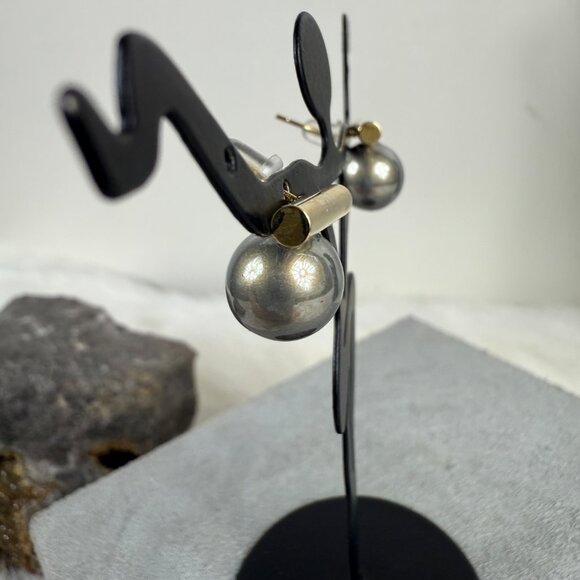 Silver & Gold Tone Pierced Earrings - Picture 5 of 7